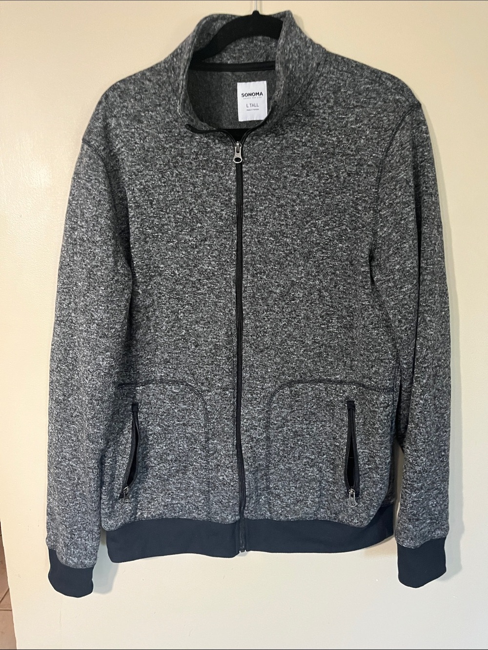 Sonoma Men's Heather Gray Full Zip Sweater Jacket